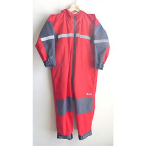 Childrens Oaki Size 8 9 One Piece Rain & Trail Suit Red